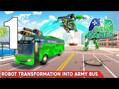 Army Bus Robot Transform Wars – Air jet robot game Gameplay Walkthrough #1 (Android, IOS)