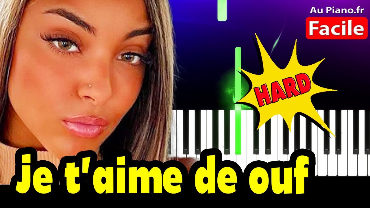 Wejdene Je t'aime de ouf - Piano Cover Tutorial Parole (difficile) - Au