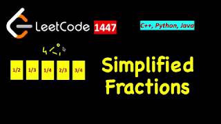 YouTube video 'LeetCode 1447: Simplified Fractions'