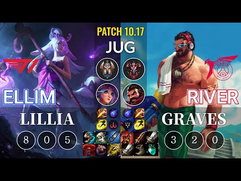 T1 Ellim Lillia vs TLN River Graves Jungle - KR Patch 10.17