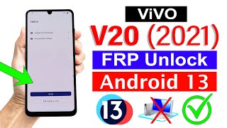 Vivo V20 (2021) Gmail Account Bypass ANDROID 13 (Reset Option Not Working) 🚀 (Without PC)