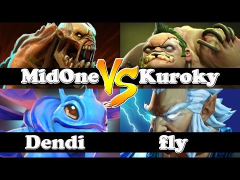 MidOne And Dendi VS fly zeus And Kuroky - Ranked Match Gameplay - Dota 2