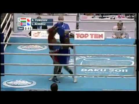 Bantam (56kg) SF - Yusunov Anvar (TJK) VS Alvarez Lazaro (CUB) - 2011 AIBA World Champs