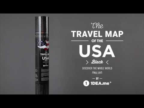 Скретч-карта США Travel Map USA Black (Eng)
