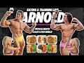 EATING & TRAINING LIKE ARNOLD SCHWARZENEGGER | OLD SCHOOL CHEST + BACK WORKOUT