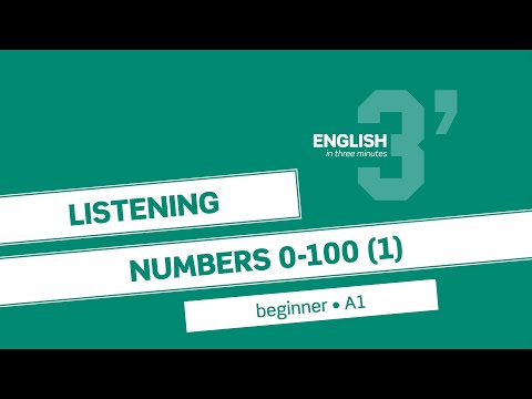 English in 3 minutes (Beginner / A1) - Listening: Numbers 0-100 (1)