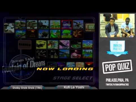 Pop Quiz I - Losers Round 7 - TRK (Sheik) vs Kofi (Yoshi) - SSBM Smash Melee