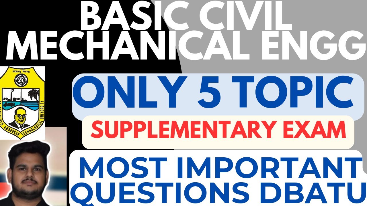 Basic Civil & Mechanical Engineering DBATU Most Important Questions | DBATU Bcme Questions