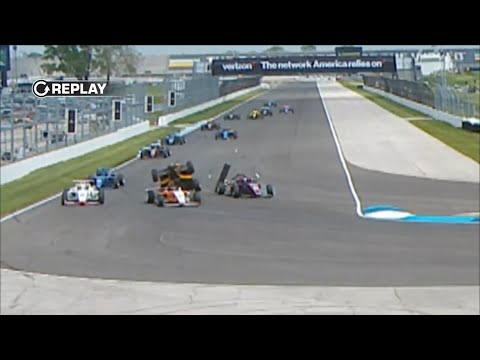 USF2000 Championship 2023. Race 1 Indianapolis Motor Speedway Road Course. Big Crash