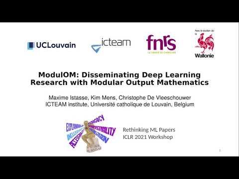 ModulOM presentation for Rethinking ML Papers workshop - ICLR 2021