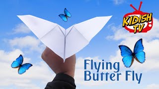How to make a flying butter fly | flying paper plane like butter fly | butter fly making