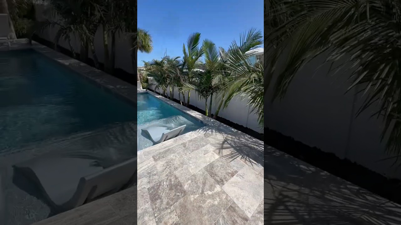 Small Yard. Big Paradise. Gorgeous Flagler Beach Pool Transformation #poolconstruction #custompools