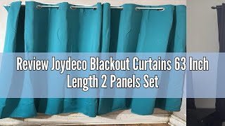 Review Joydeco Blackout Curtains 63 Inch Length 2 Panels Set, Thermal Insulated Long Curtains& Drape