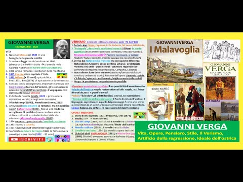 ✅ GIOVANNI VERGA life, works, style, thought, (Verga simple summary for superiors)