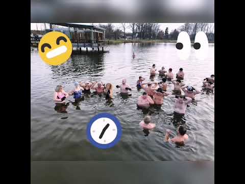 Winter Swimming challenge. Zuzu's 1st ice swim!