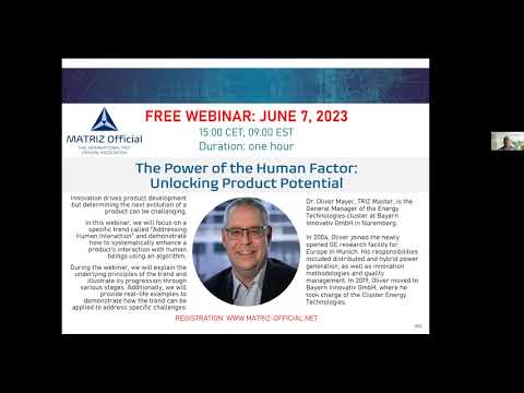 Webinar MO "The Power of the Human Factor: Unlocking Product Potential" by Dr. Oliver Mayer
