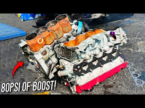 Split engine IN HALF with 80psi of boost! (Sick Week: Day 1)