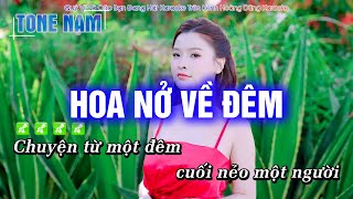 Karaoke Hoa Nở Về Đêm (Tone Nam) Beat Phối mới cực hay - Hoàng Dũng Karaoke 