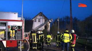 preview picture of video 'Feuerwehr verhindert Mehlstaubexplosion 02.04.2011'