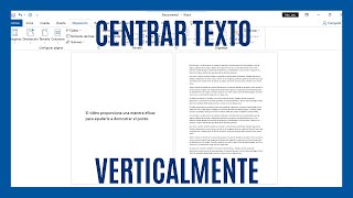 Como centrar un texto verticalmente en Word