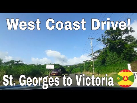 Scenic Drive From St  Georges to Victoria Grenada | Full West Coast Drive