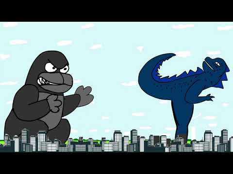 Godzilla vs king Kong | Funny Cartoon | Attack with shit，Attack with snot