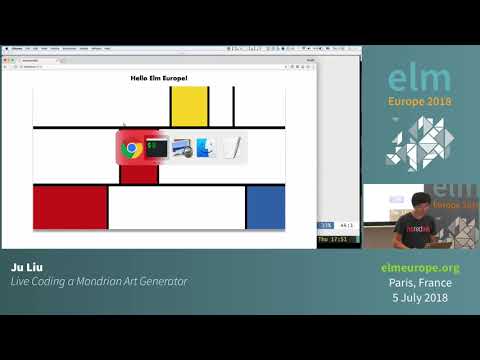 "Live coding a Mondrian generator" by Ju Liu