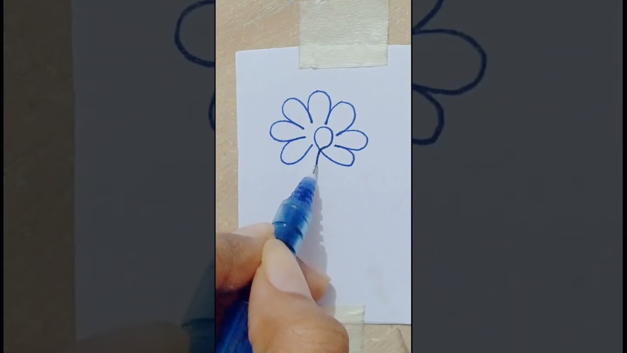 easy flower 🌺 one line drawing ✍️#shorts