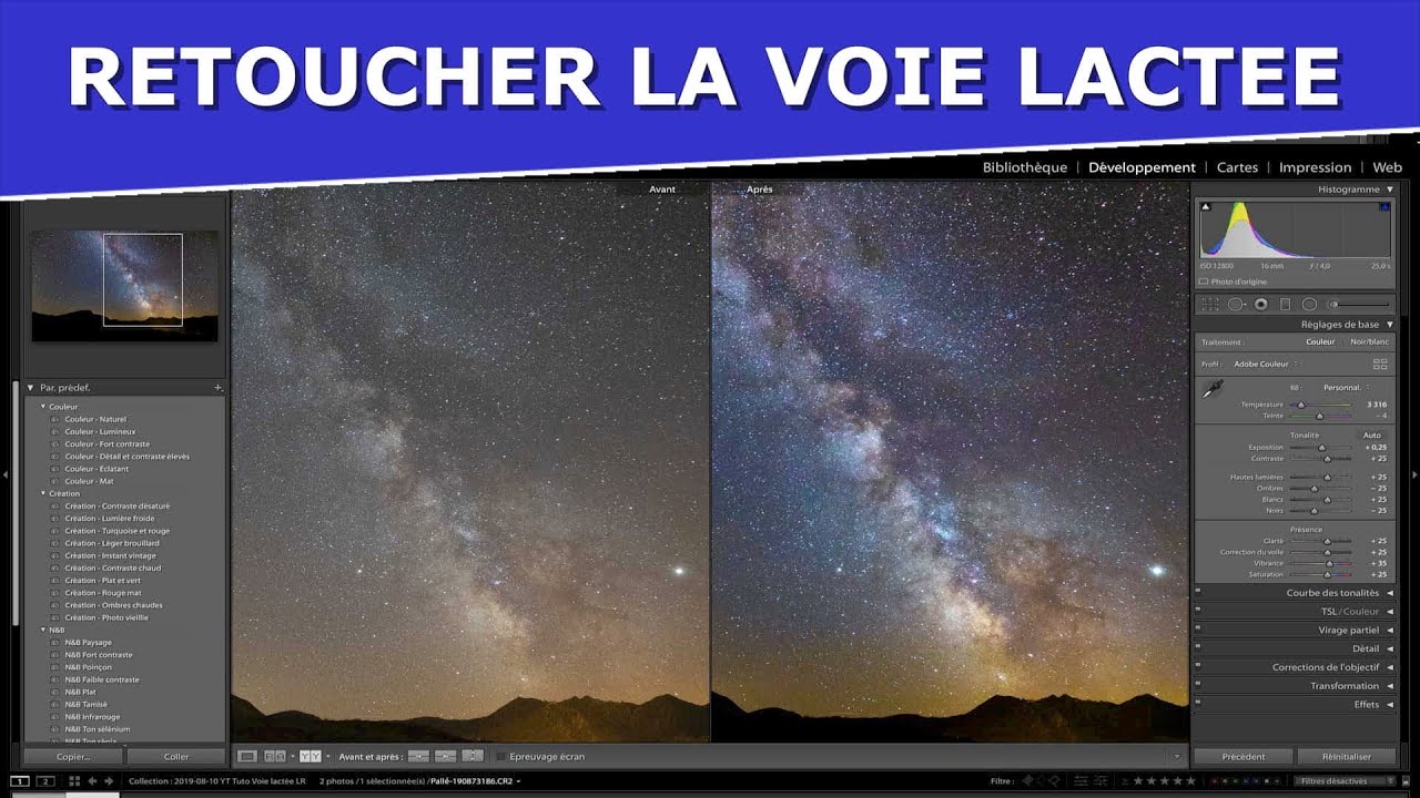 Retoucher votre première photo de voie lactée avec LIGHTROOM