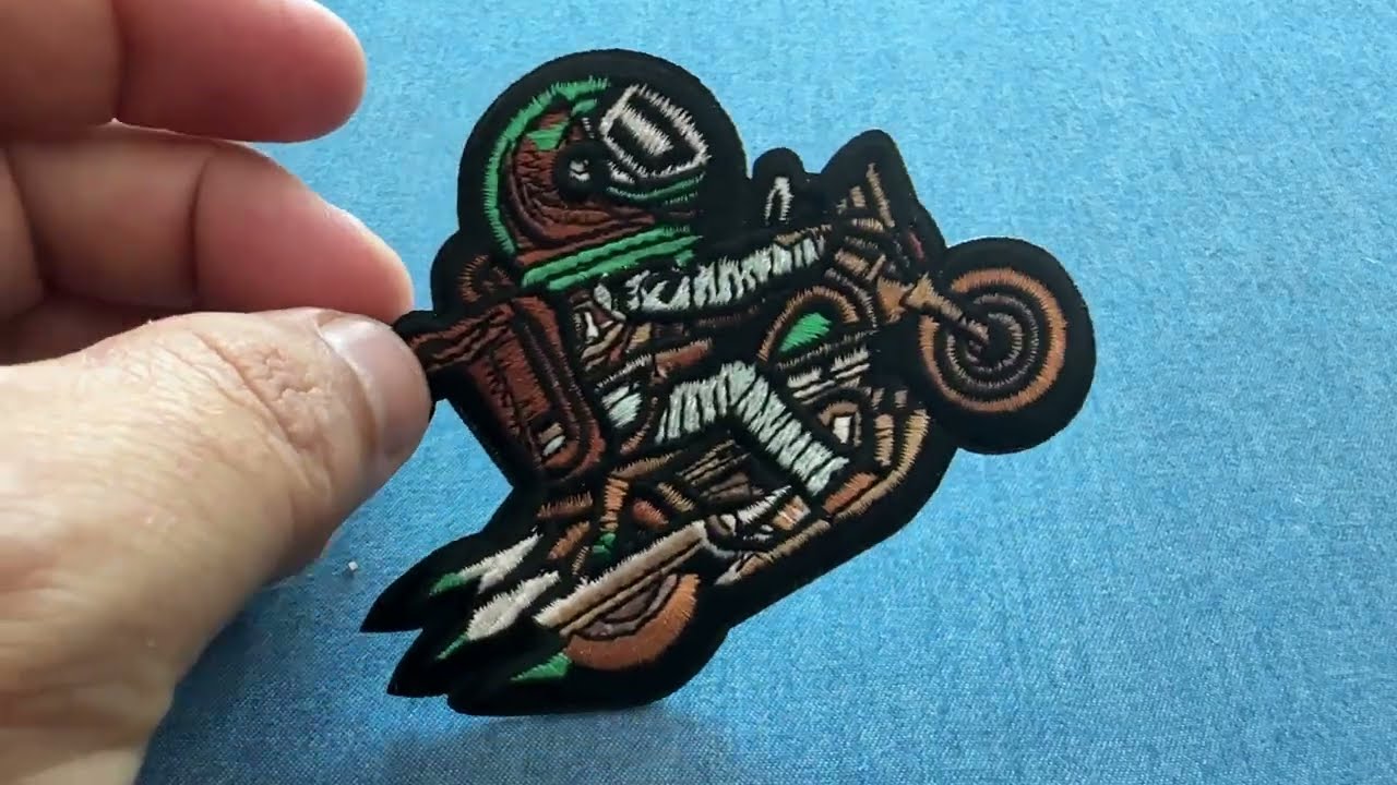 Astronaut Biker Iron On Patch P7269