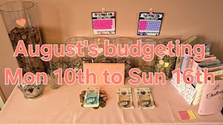 August's budgeting, Mon 10th to Sun 16th, join me on my budgeting and savings journey #budgeting 