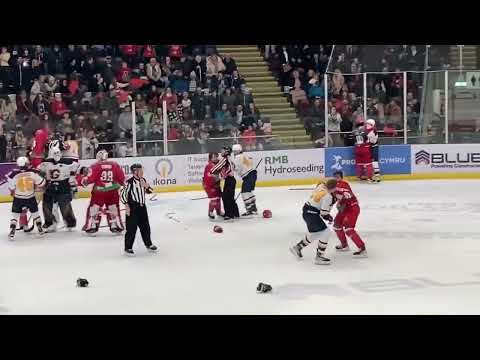 Cardiff Devils vs Guildford Flames EIHL Brawl 26-2-23