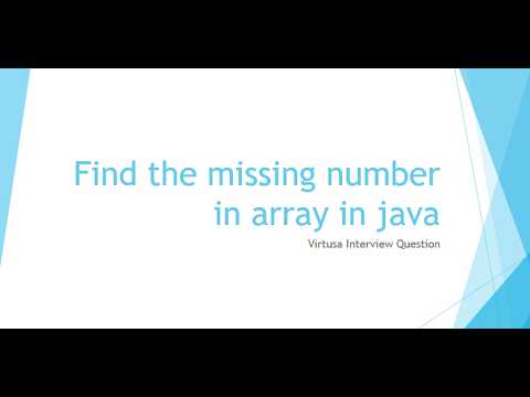 Find The Missing Number In Array Using Java Seleniumautomation