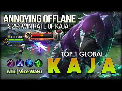 92% Win Rate! Totally Annoying Offlane! ʙTᴋ | Vice WaFu Top 1 Global Kaja - Mobile legends