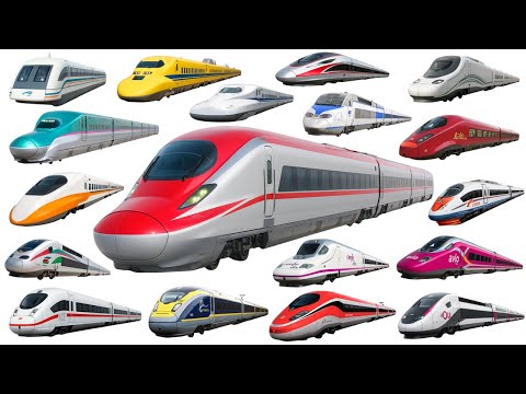 High Speed Trains for Kids 🚄 | Learn Shinkansen, Maglev, TGV, ICE, AVE & More | Train Names & Sounds
