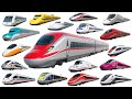 High Speed Trains For Kids Learn Shinkansen Maglev TGV ICE AVE More Train Names Sounds