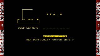 Hangman - [ 1980 - Commodore PET - Gameplay ]