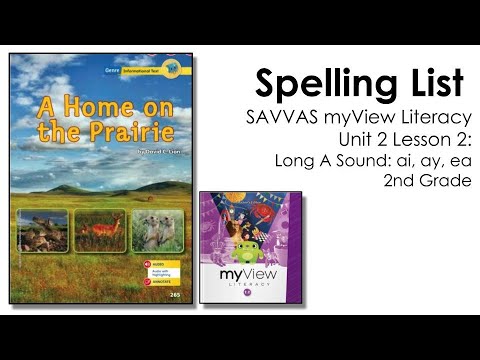 SAVVAS MyView Literacy Spelling Unit 2 Lesson 2 - 2nd Grade