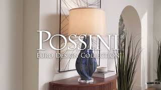 Watch A Video About the Possini Euro Teresa Coastal Teal Blue Drip Ceramic Table Lamp