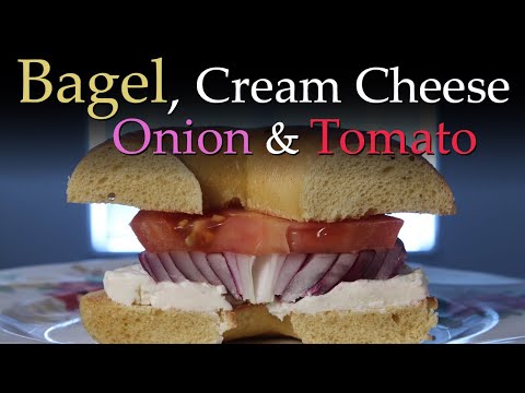 Bagel with Cream Cheese, Red Onion & Tomato - Recipe