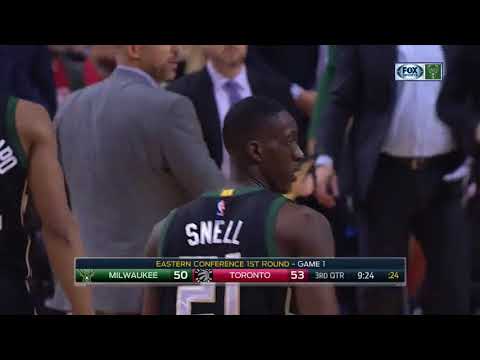 NBA, playoff 2017, Raptors vs. Bucks, Round 1, Game 1, Move 37, Tony Snell, 3 pointer