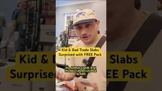 Kid & Dad Trade Slabs... Surprised With FREE Pack 💙✨ Pokémon Vendor | #pokemon  #pokemonchannel