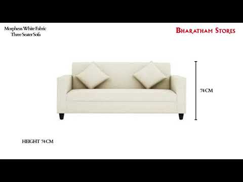 Morpheus White Fabric Three Seater Sofa   BS FSFTSSOFA 179