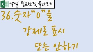 36.숫자"0"을 강제로 표시 또는 안하기