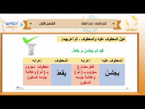 الثالث الثانوي | الفصل الدراسي الأول 1438 | النحو والصرف | إعراب العطف