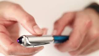 قلم آر دو دهنج D فضي و نيلي 138