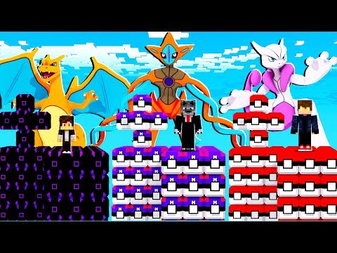 3 ILHA LUCKY PIXELMON MEWTWO VS DEOXYS VS CHARIZARD - MINECRAFT PIXELMON MOD