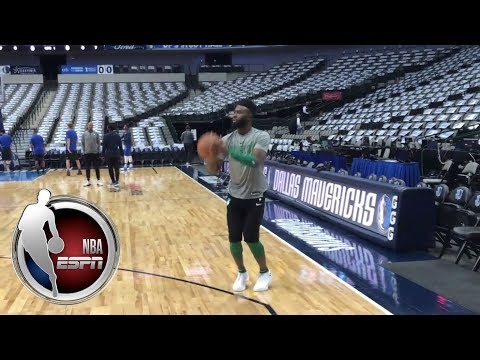 Jaylen Brown warming up before the Mavericks game | NBA on ESPN