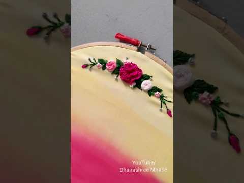 step by step process of embroidery flower creation #short #embroideryforbeginners #embroideryhoop