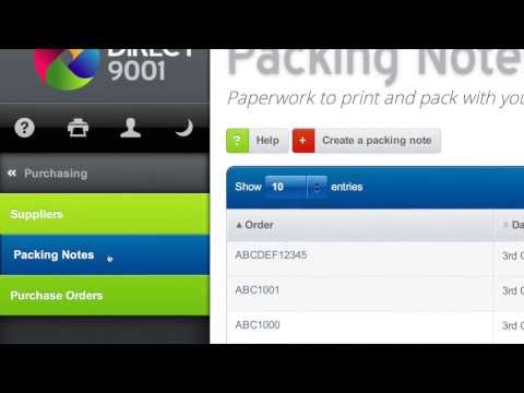Packing Notes - Quality Management System - Direct 9001 help